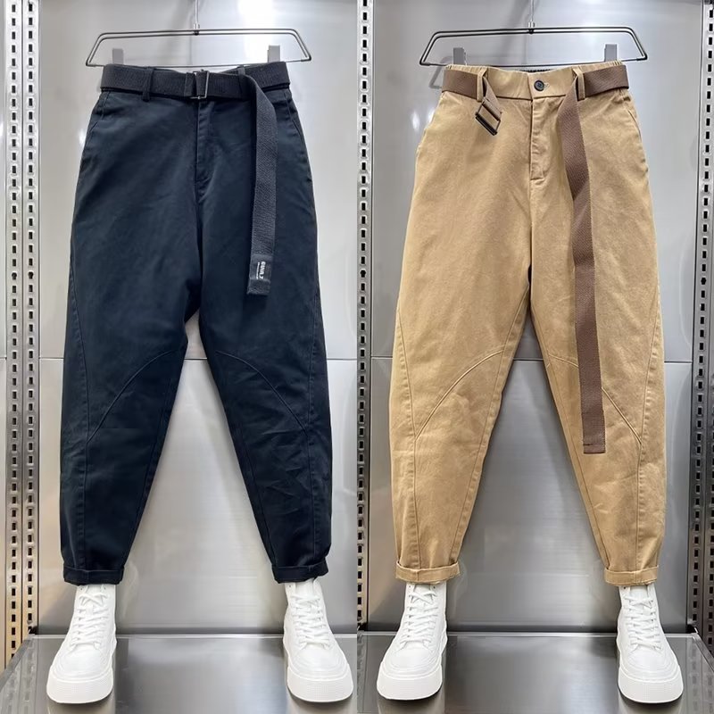 Trendy Skinny Cropped Harem Pants Men's