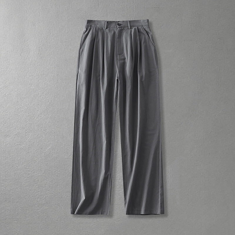 Cotton Linen Pants Men's Autumn Loose Straight