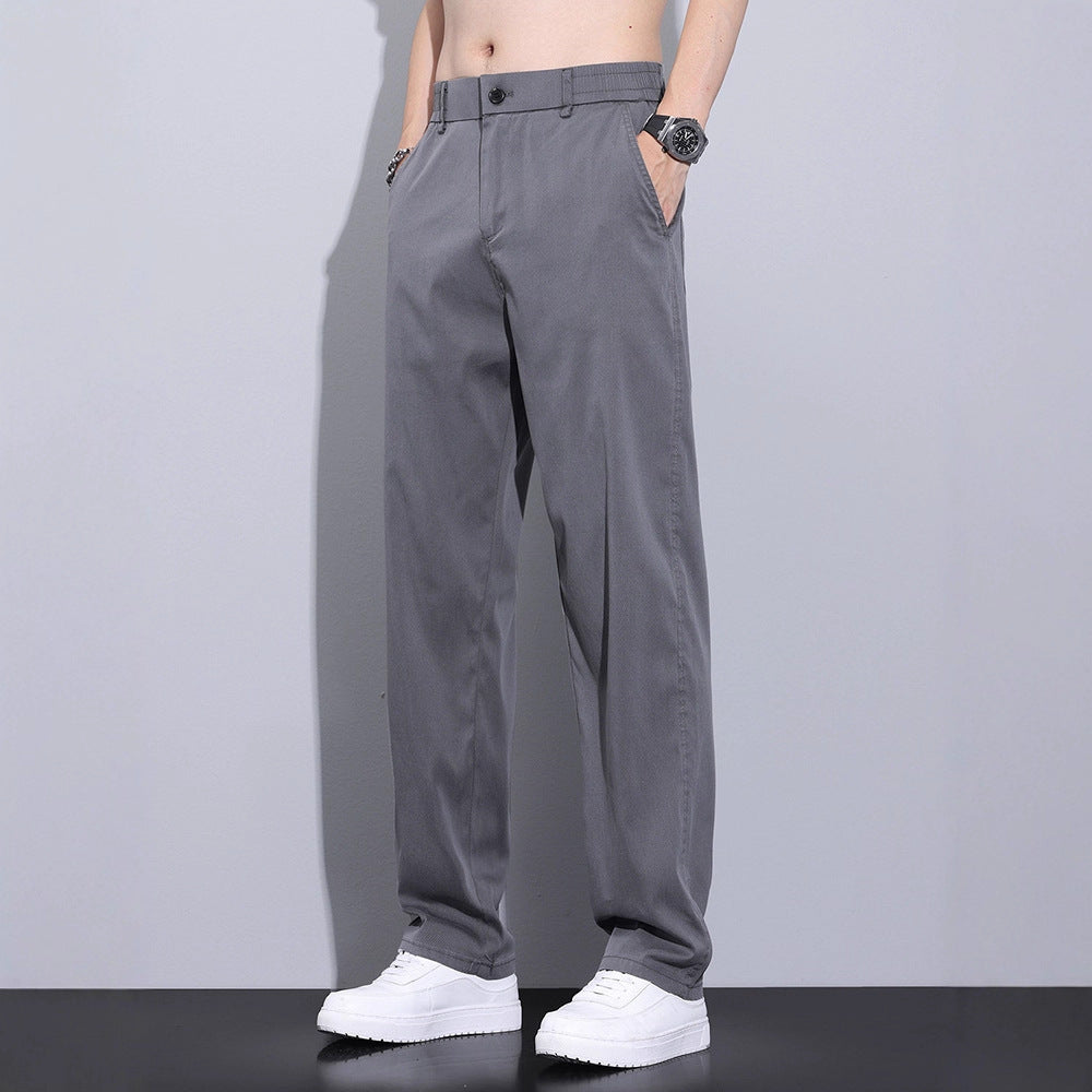 Thin Stretch Business Straight Loose-fitting Wide-leg Trousers