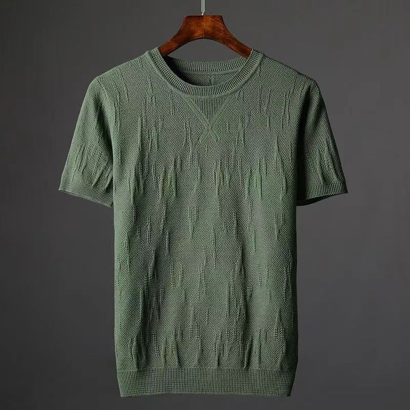 Bark Pattern Slim-fit Underwear Sweater Short Sleeve