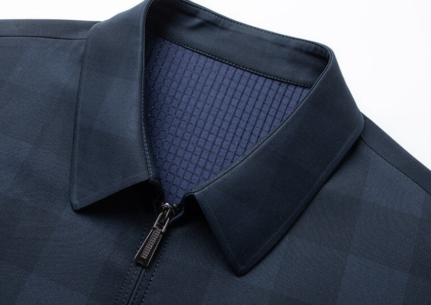 Fashion Personality Men's Lapel Plaid Jacket Coat