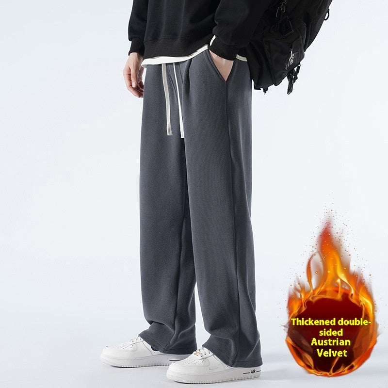 Double-sided Polar Fleece Fleece-lined Thickened Men's Sports Casual Pants