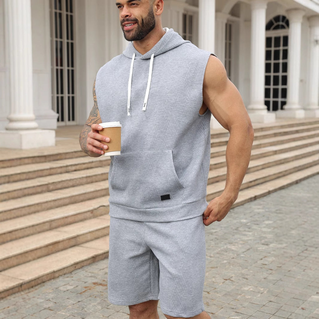 Sleeveless Vest Top Men's Waistcoat Hooded