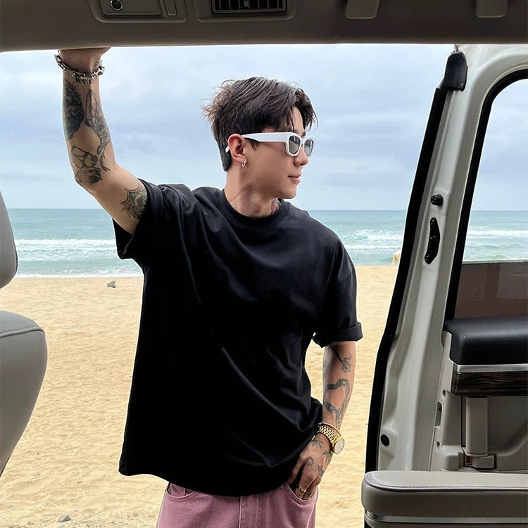 Loose Leisure All-matching Bottoming Shirt Half Sleeve