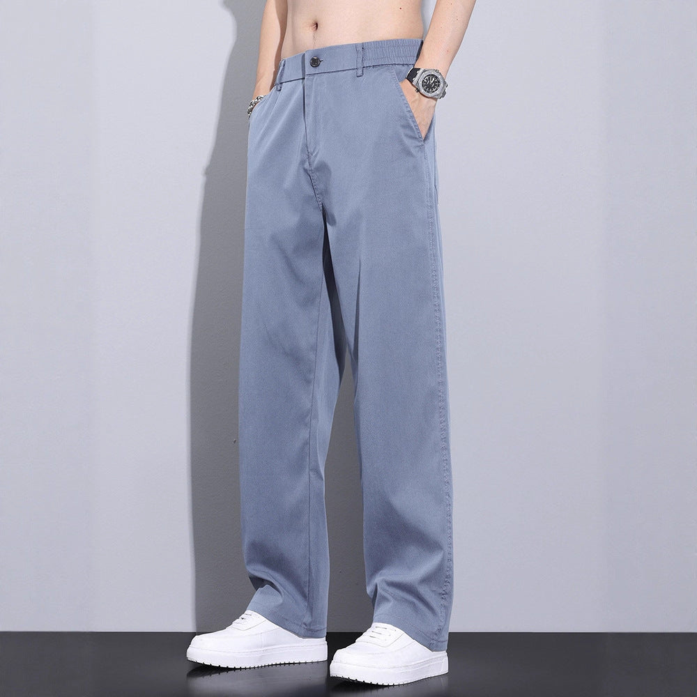 Thin Stretch Business Straight Loose-fitting Wide-leg Trousers