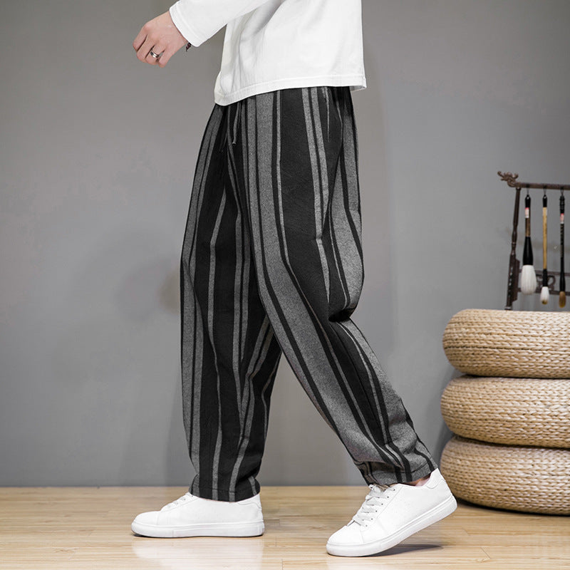 Bold Stripes Wide Men's Casual Pants