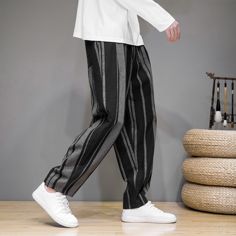 Bold Stripes Wide Men's Casual Pants