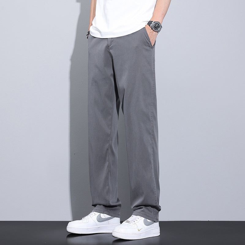 Thin Stretch Business Straight Loose-fitting Wide-leg Trousers