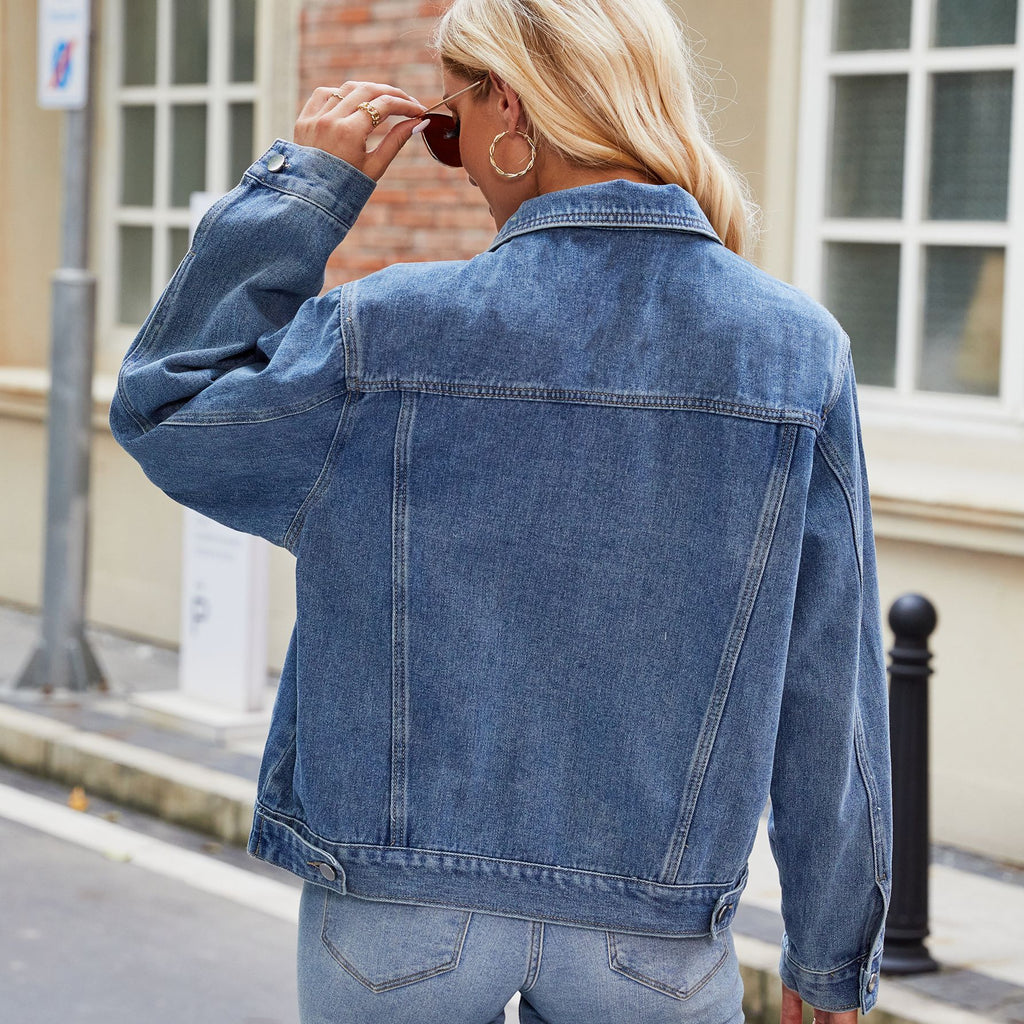 Women's Slim Fit Washed Short Denim Jacket Jacket Top