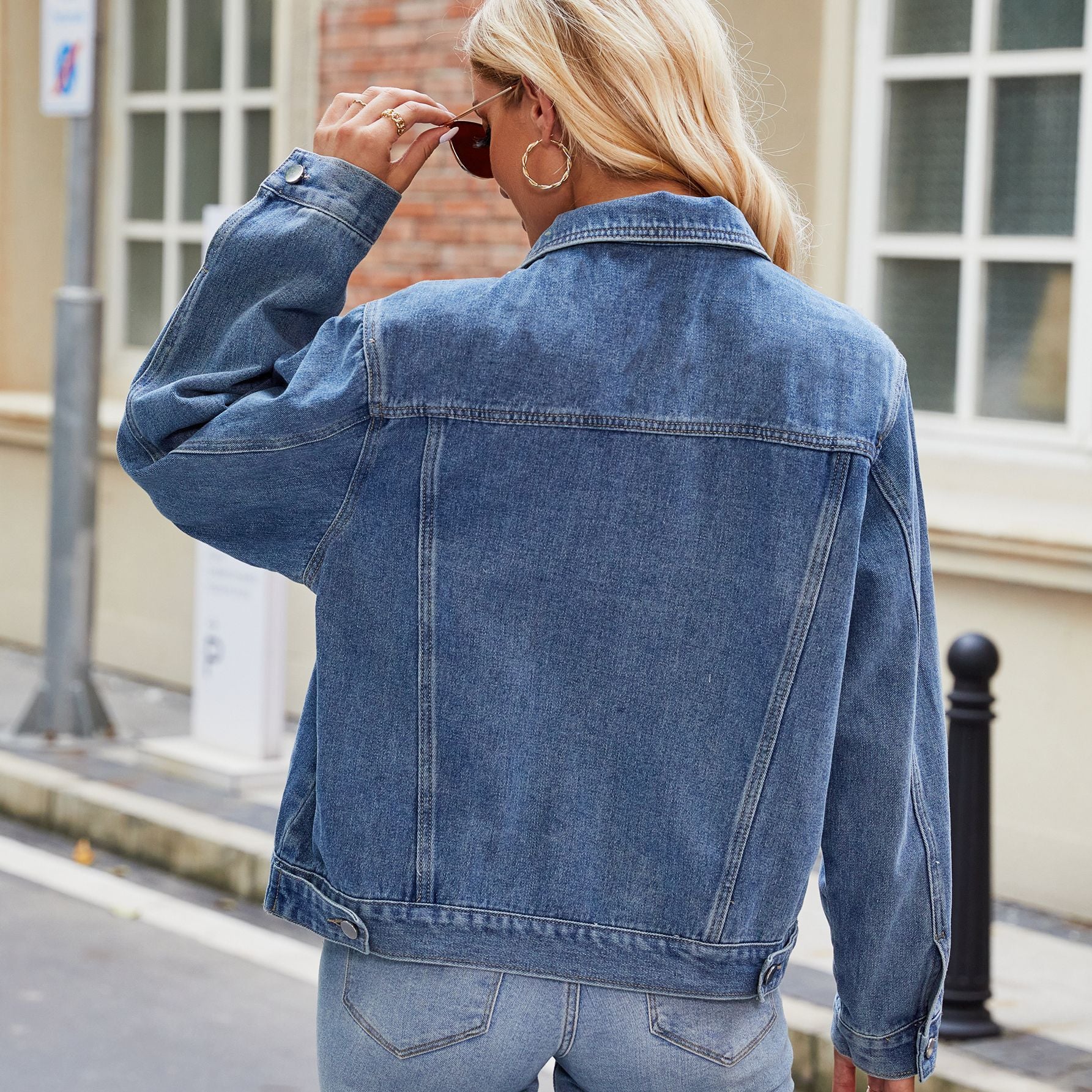 Women's Slim Fit Washed Short Denim Jacket Jacket Top