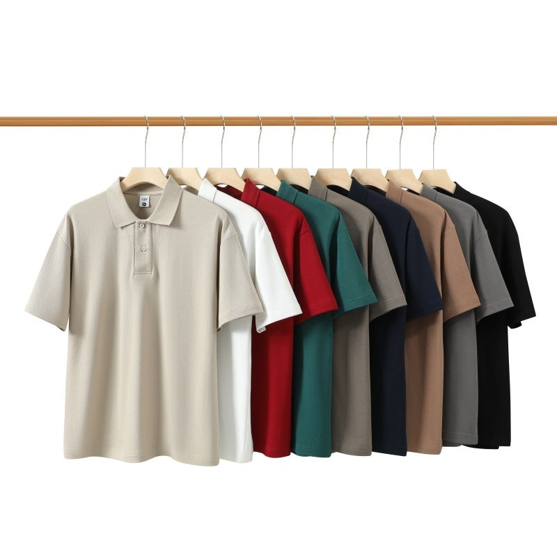 Honeycomb Mesh Beaded Cotton Casual Short Sleeve