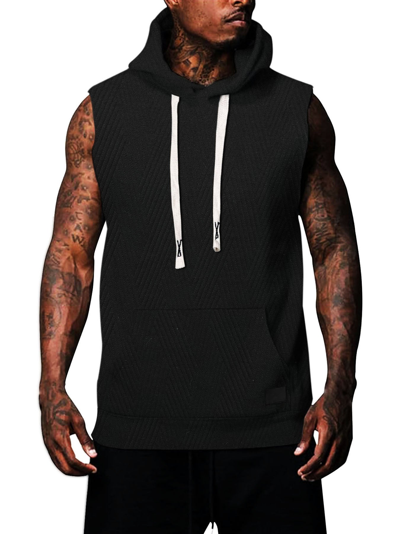 Sleeveless Vest Top Men's Waistcoat Hooded