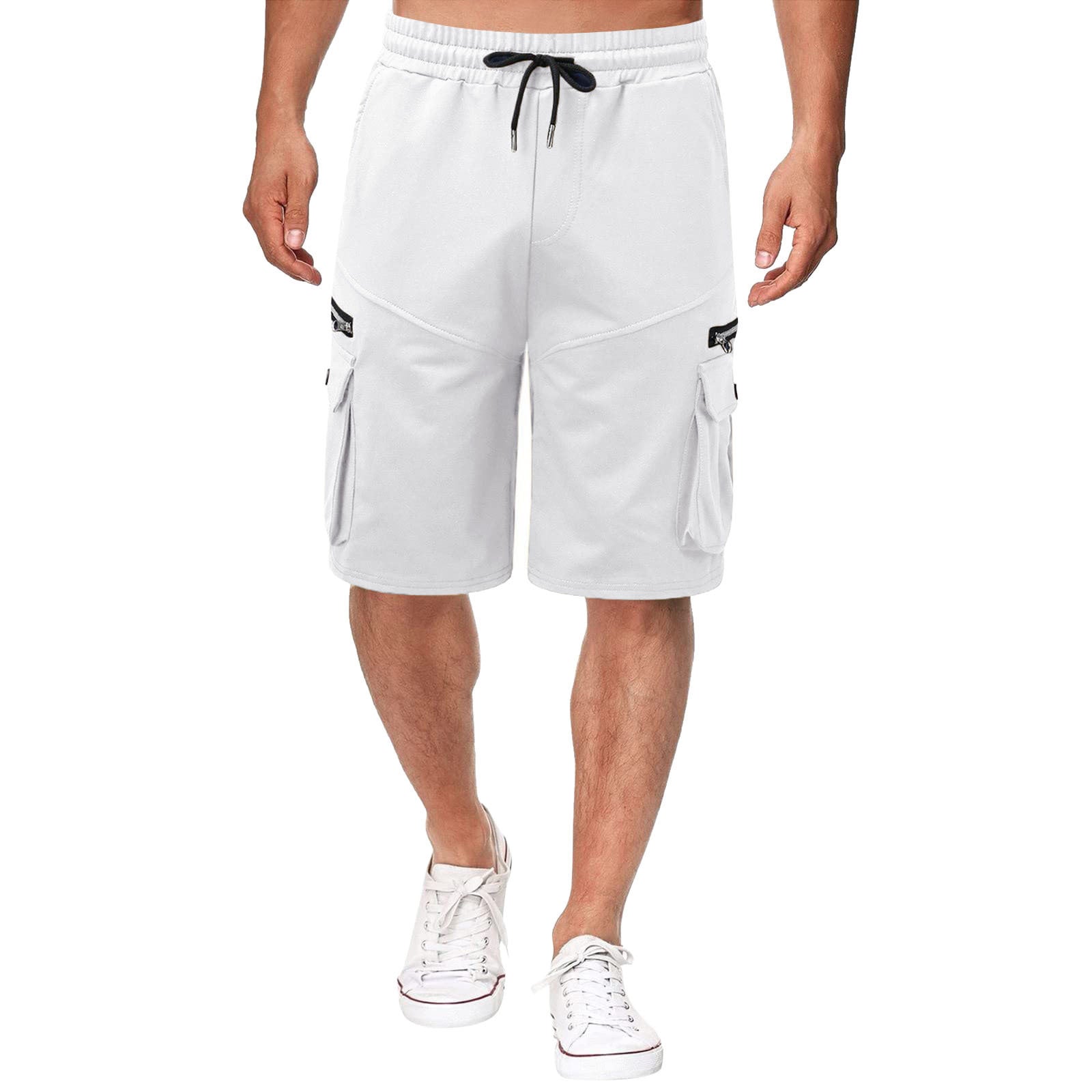 Summer Men's Double Pocket Zipper Casual Workwear Fitness Sports Shorts