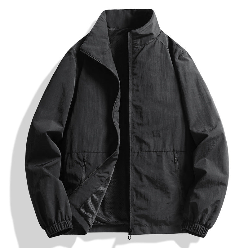 Casual Stand Collar Men's Top Outdoor Large Size Workwear