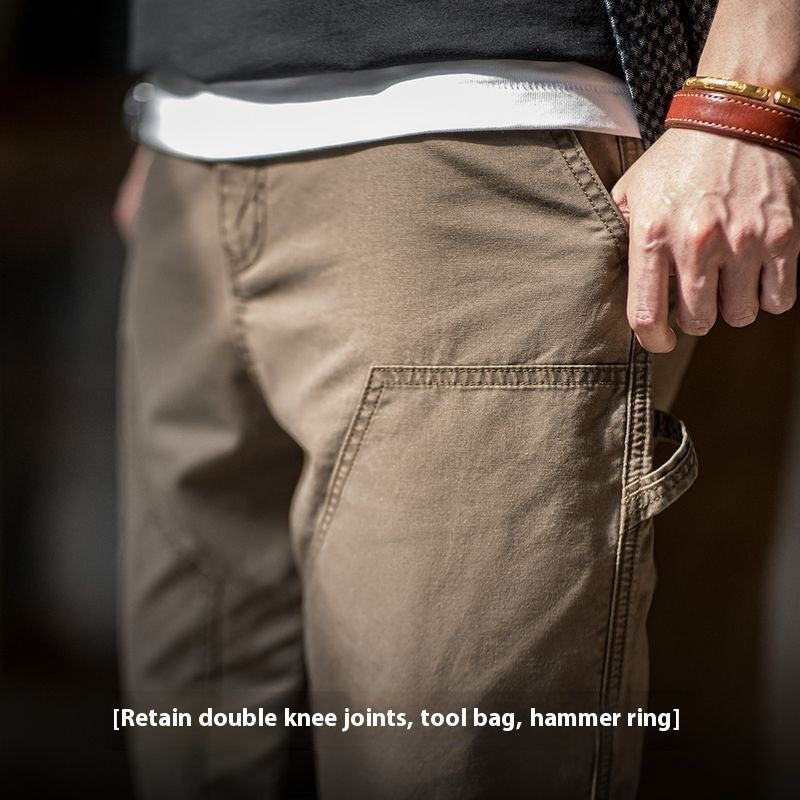 Fashion Retro Canvas Straight Casual Pants Men