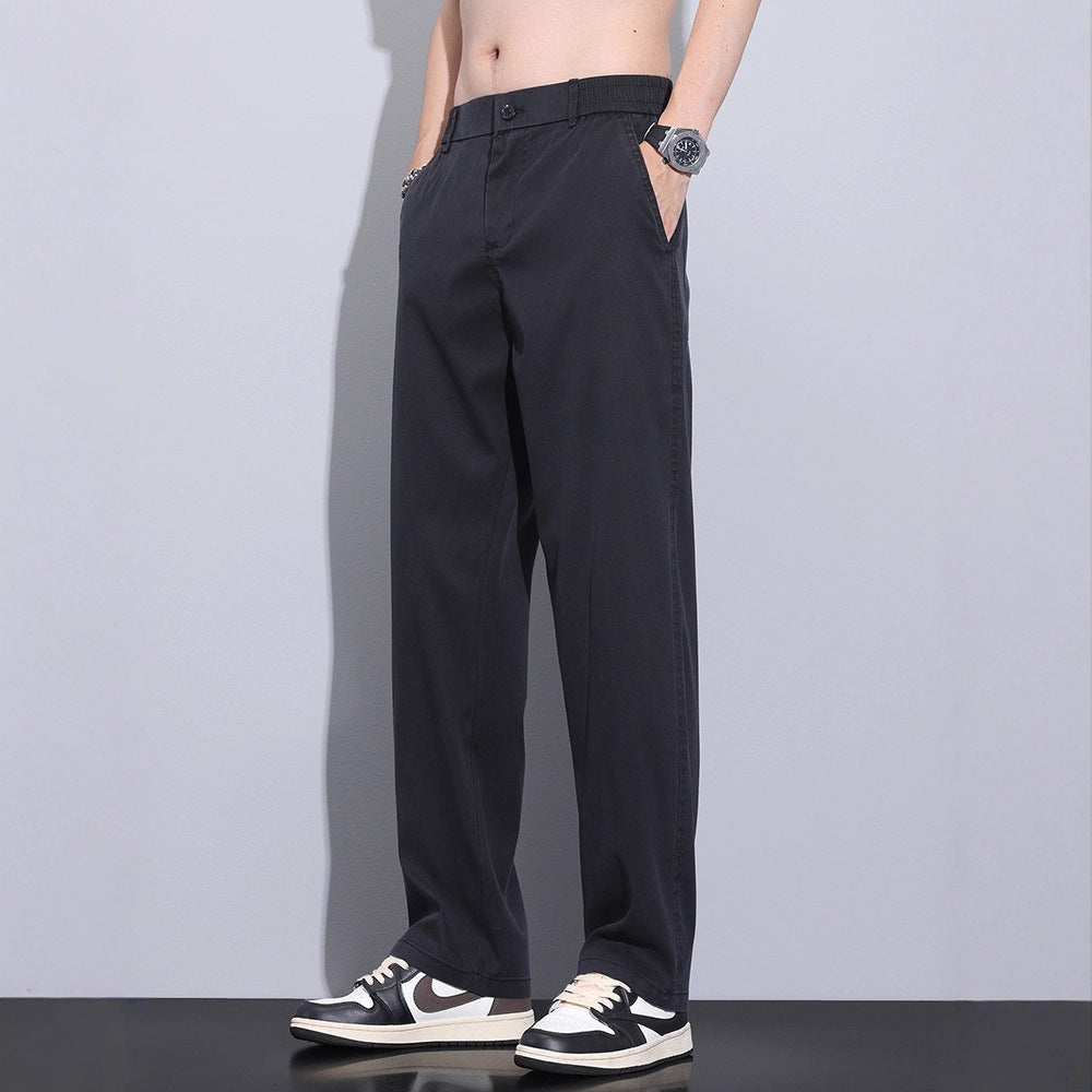 Thin Stretch Business Straight Loose-fitting Wide-leg Trousers