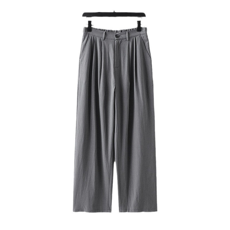 Cotton Linen Pants Men's Autumn Loose Straight