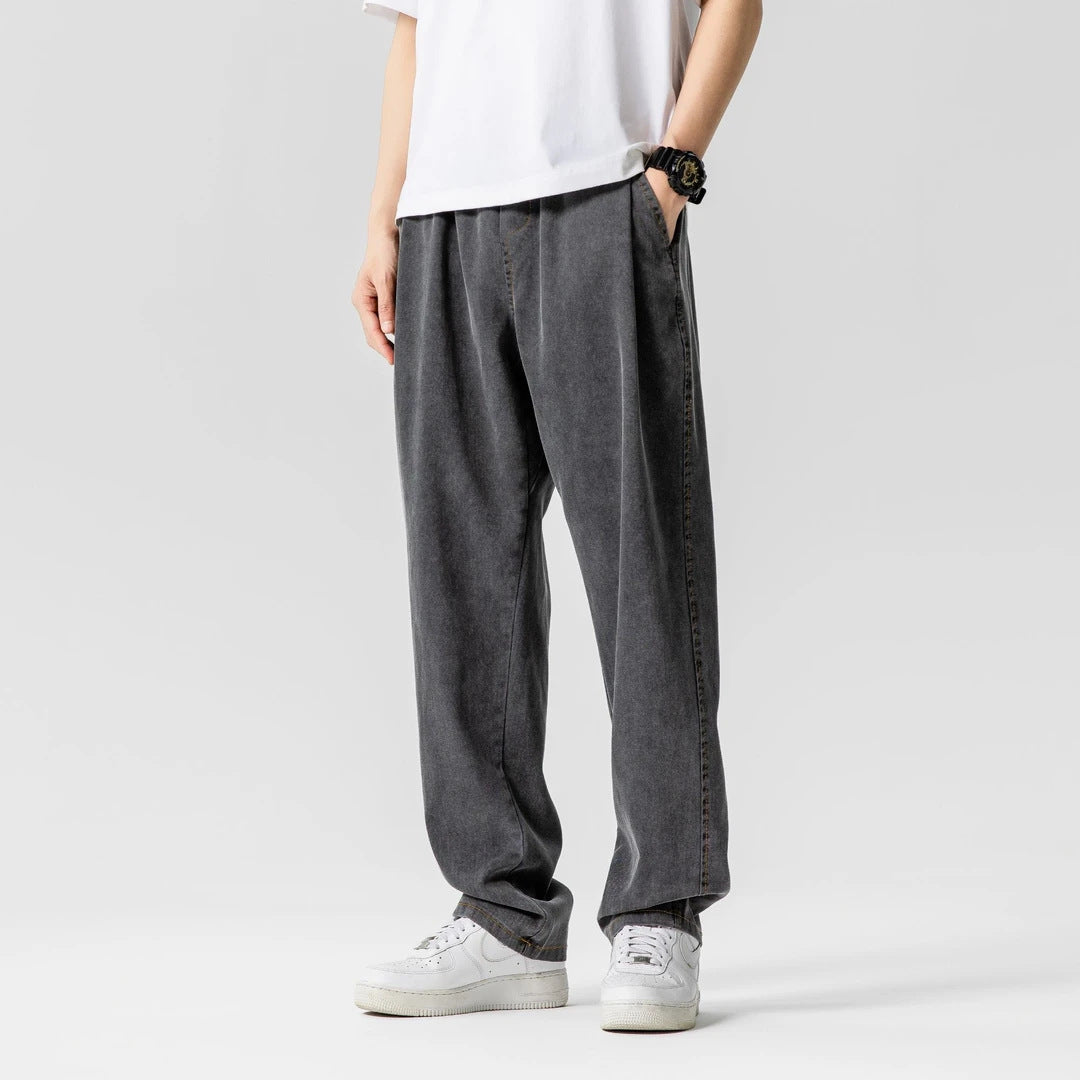 Fashion Simple Loose Casual Men's Thin Straight Jeans