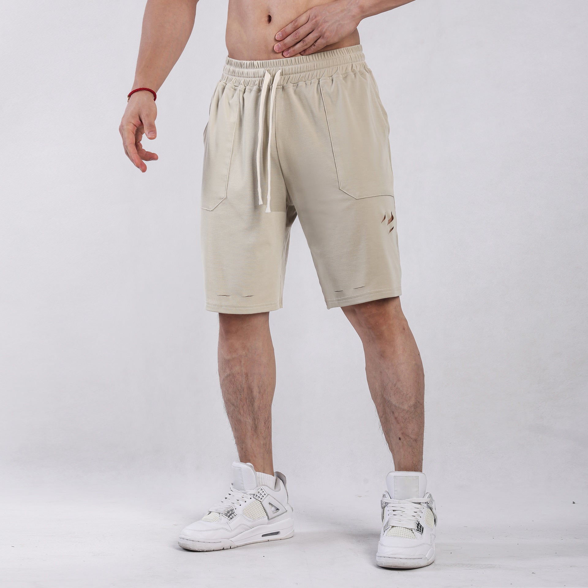 Five-point Shorts Sports Casual Men's Ripped Breathable