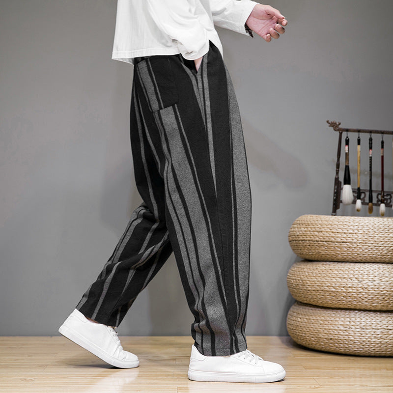 Bold Stripes Wide Men's Casual Pants
