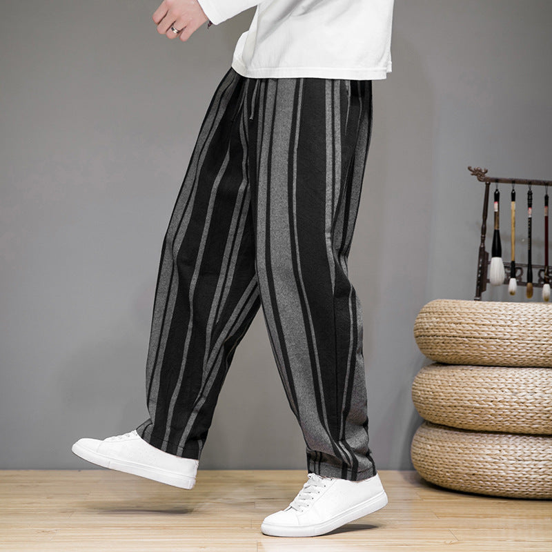 Bold Stripes Wide Men's Casual Pants