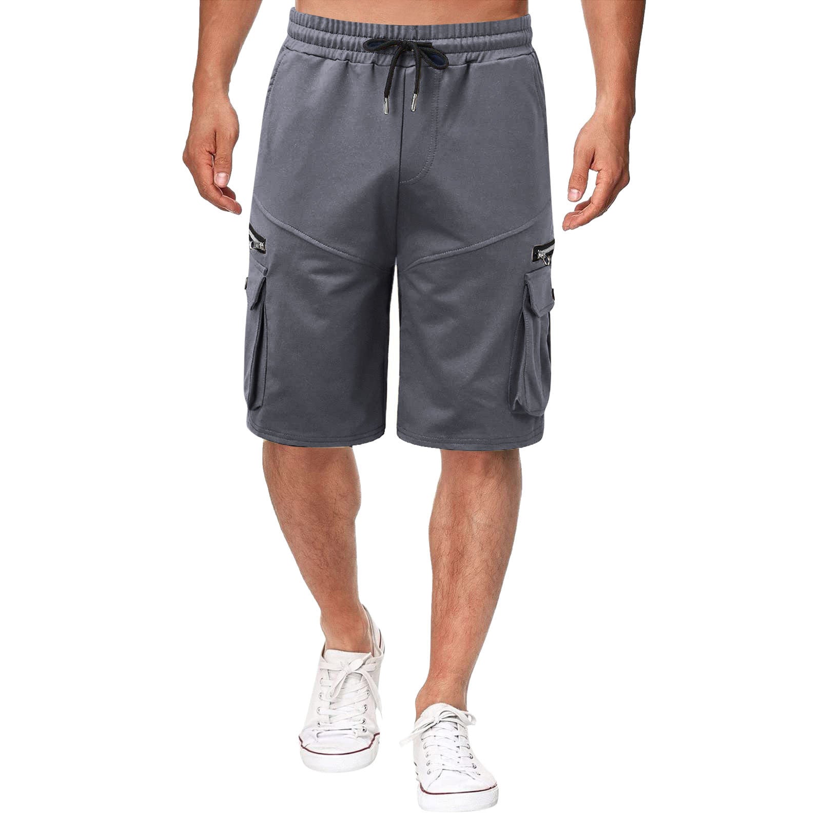 Summer Men's Double Pocket Zipper Casual Workwear Fitness Sports Shorts