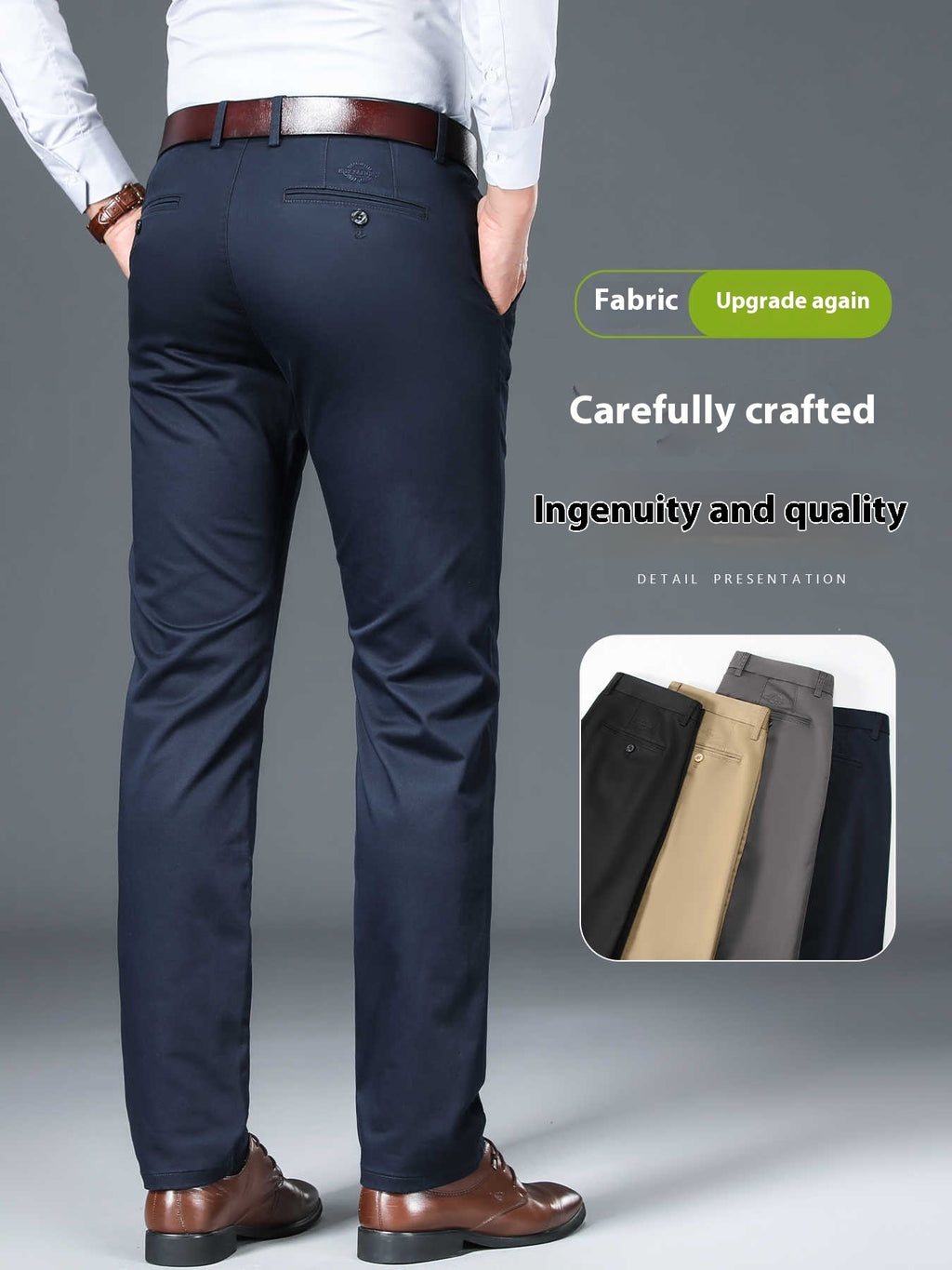 Business Non-ironing Stretch Men's Thin Straight Casual Pants