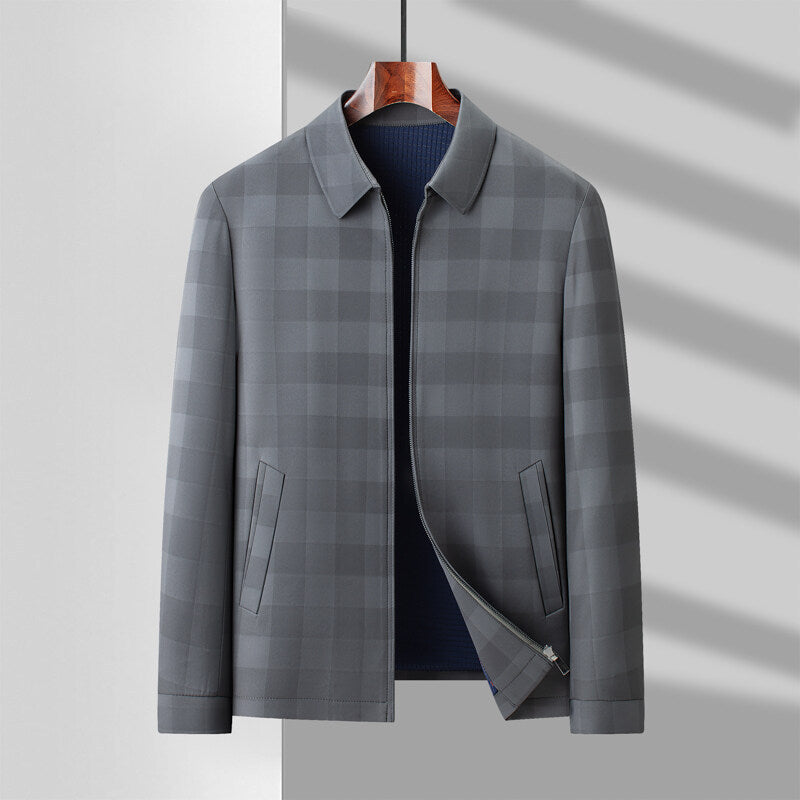 Fashion Personality Men's Lapel Plaid Jacket Coat