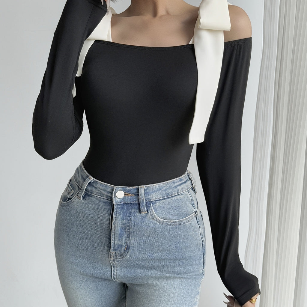 Ladies' Bow Slim Fit Versatile Commuting Elegant Top