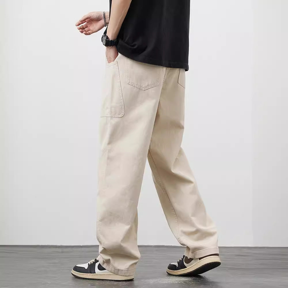 American Casual With Big Pockets Loose Cargo Pants