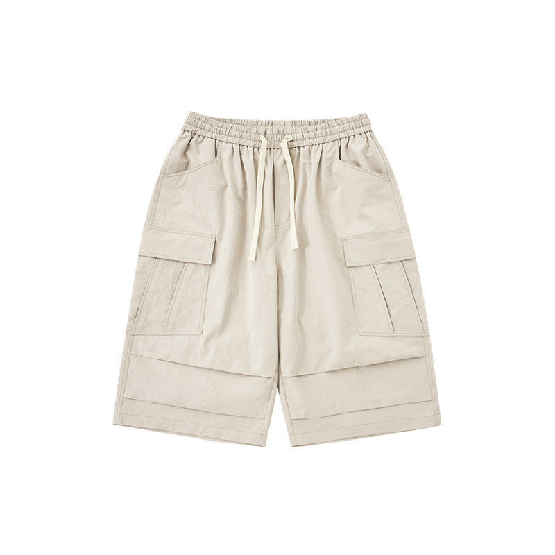 Cargo Pocket Cropped Pants Japanese American Style