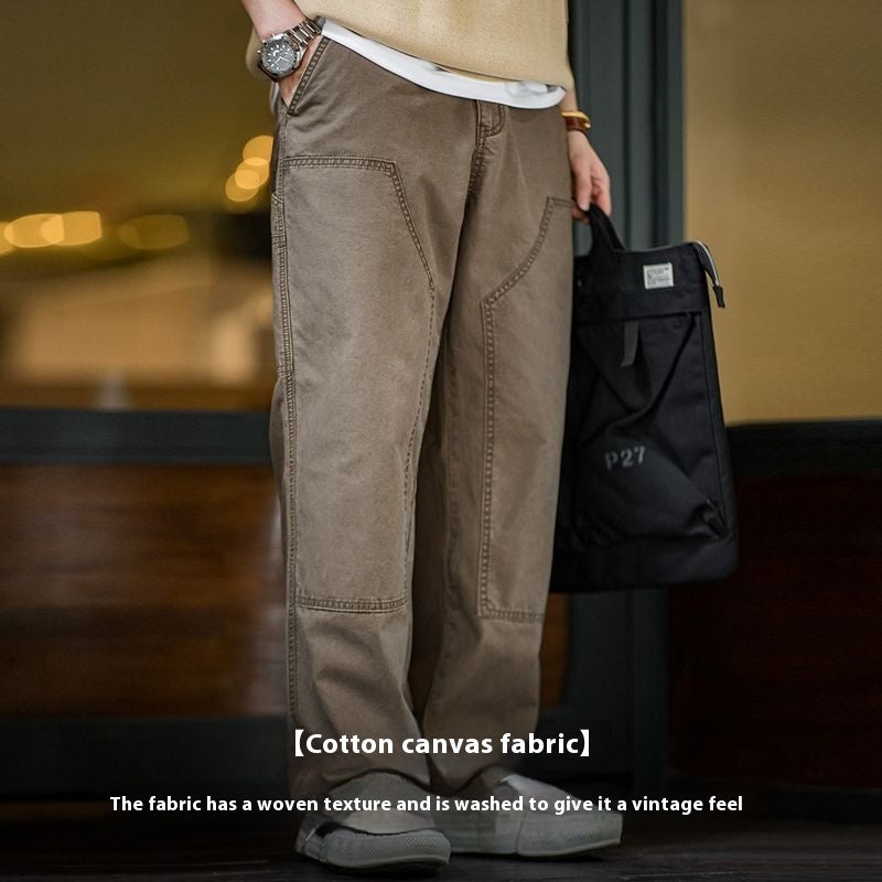 Fashion Retro Canvas Straight Casual Pants Men