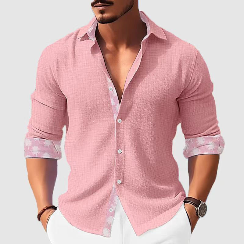Printed Men's Clothing Fashion Long Sleeve Shirt