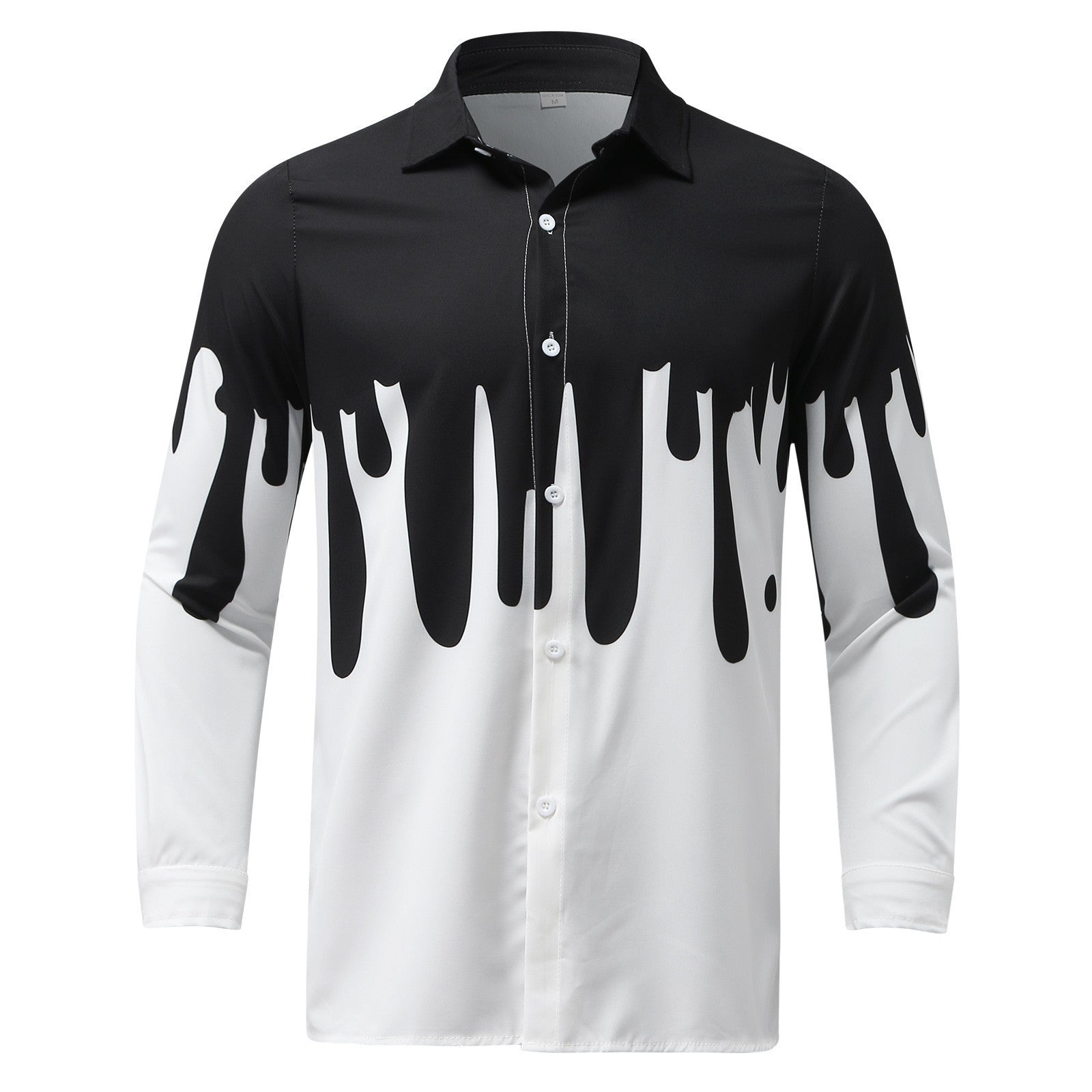 Fall Winter Men Striped Lapel Cardigan Striped Long Sleeve Shirt