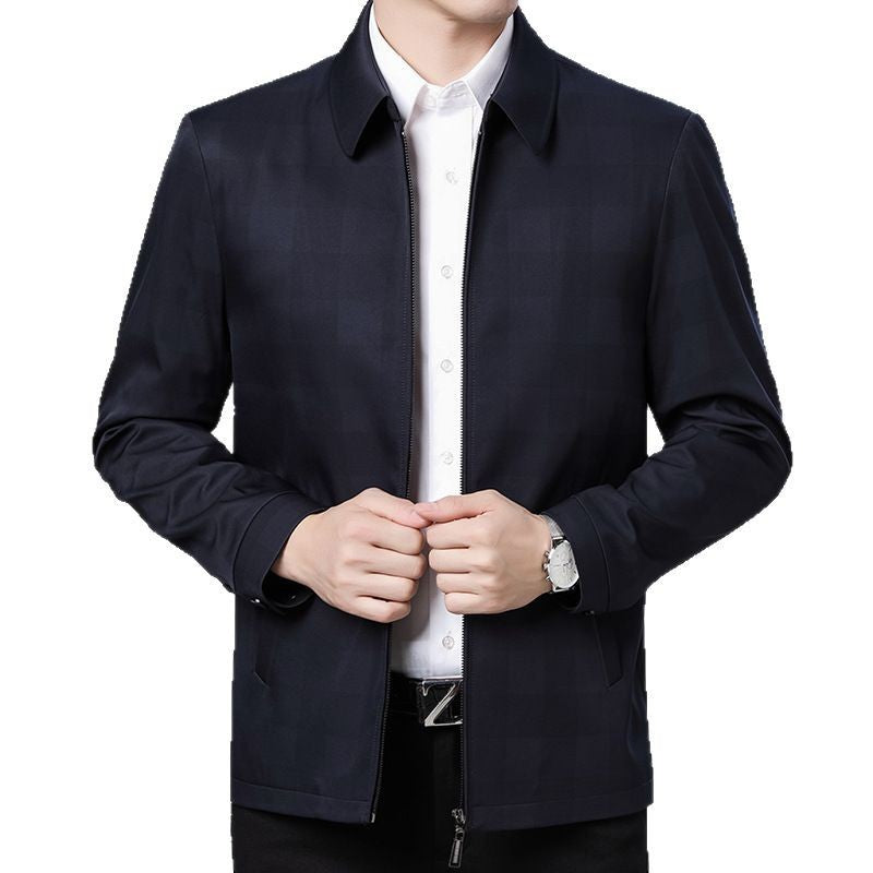 Fashion Personality Men's Lapel Plaid Jacket Coat