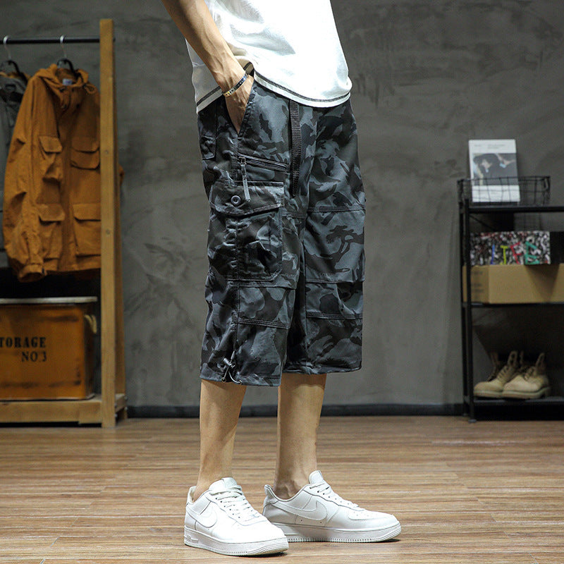 Casual Cropped Pants Men's Loose Straight