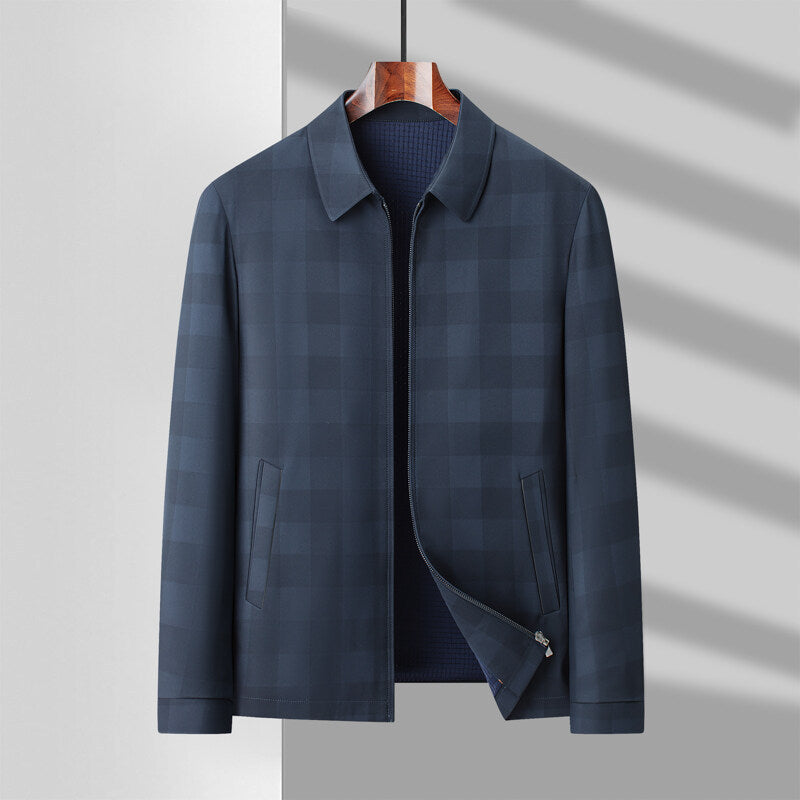 Fashion Personality Men's Lapel Plaid Jacket Coat