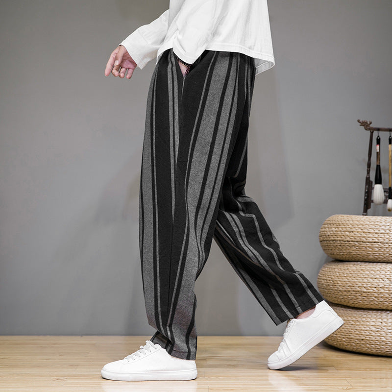 Bold Stripes Wide Men's Casual Pants