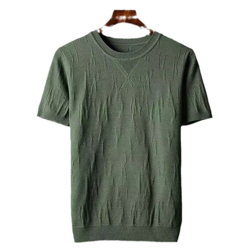 Bark Pattern Slim-fit Underwear Sweater Short Sleeve