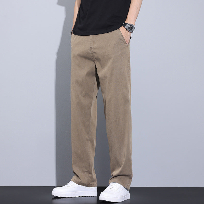 Thin Stretch Business Straight Loose-fitting Wide-leg Trousers