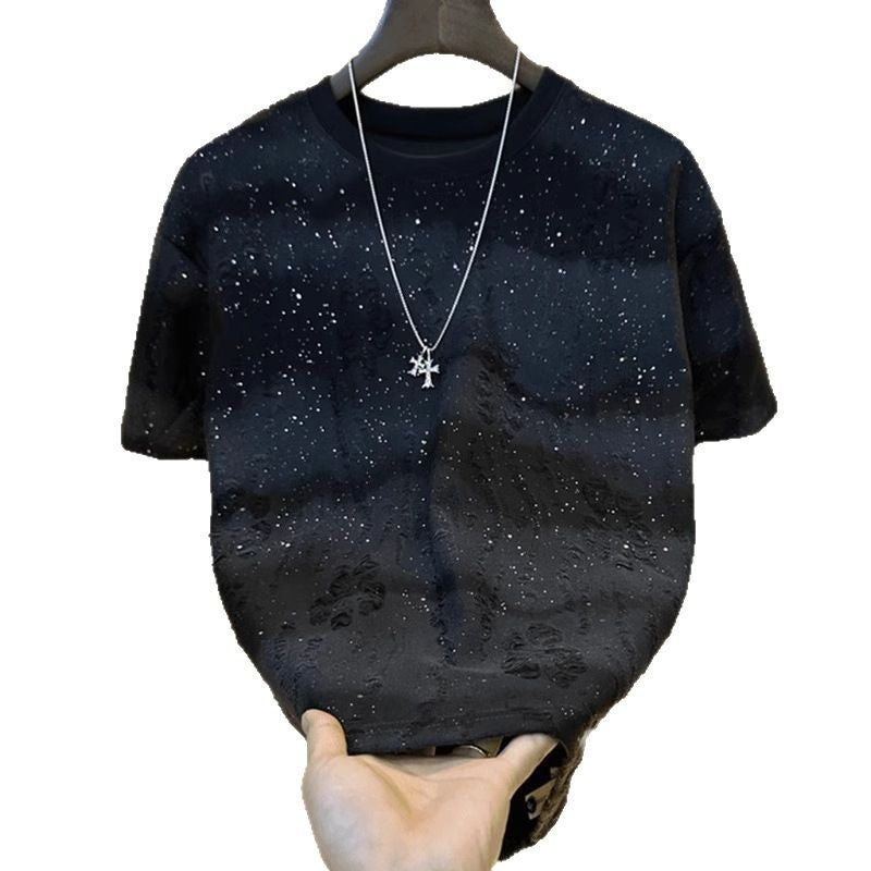 Fashion Men's Short Sleeve American Fashion Brand Casual Slim Top