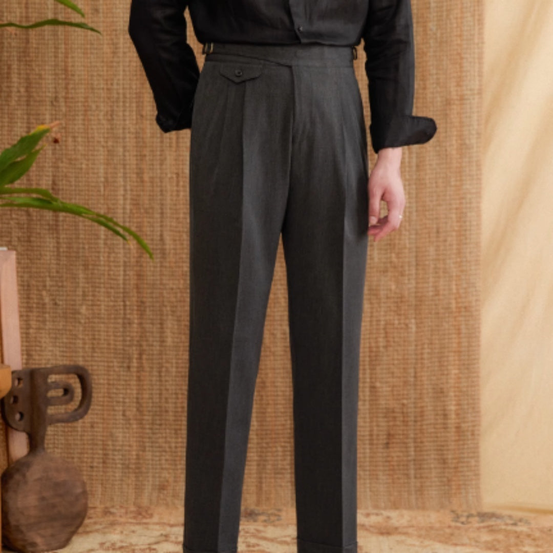 Commuting Italian Style Business Wrinkle Resistant Casual Pants For Men In England