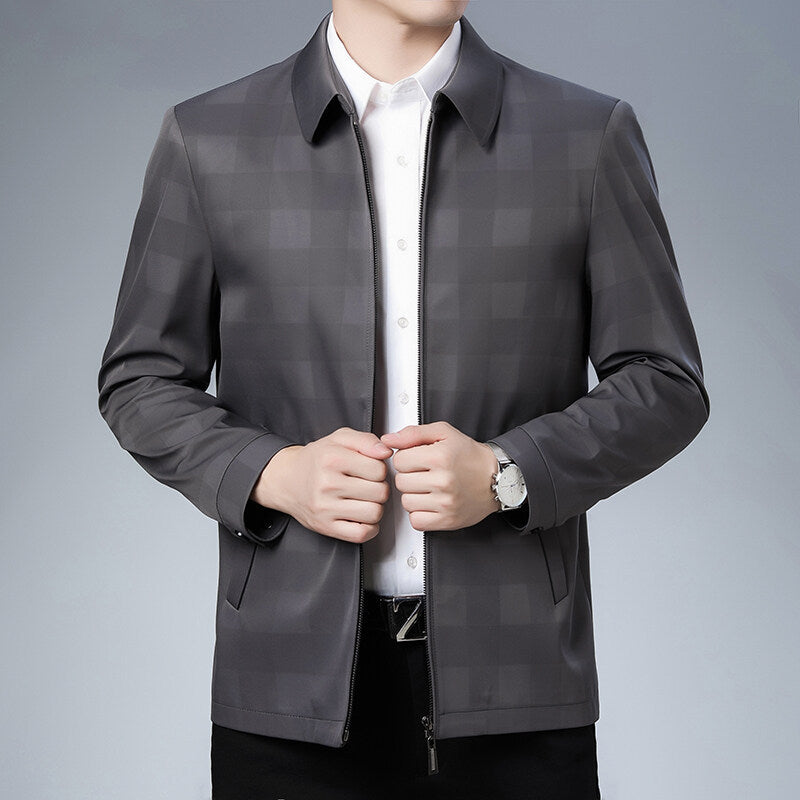 Fashion Personality Men's Lapel Plaid Jacket Coat