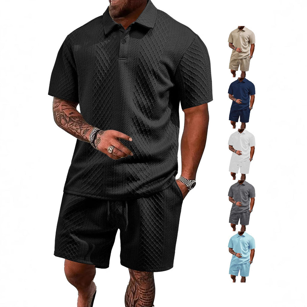 Figured Cloth Men's Casual Thin Short Sleeve Suit