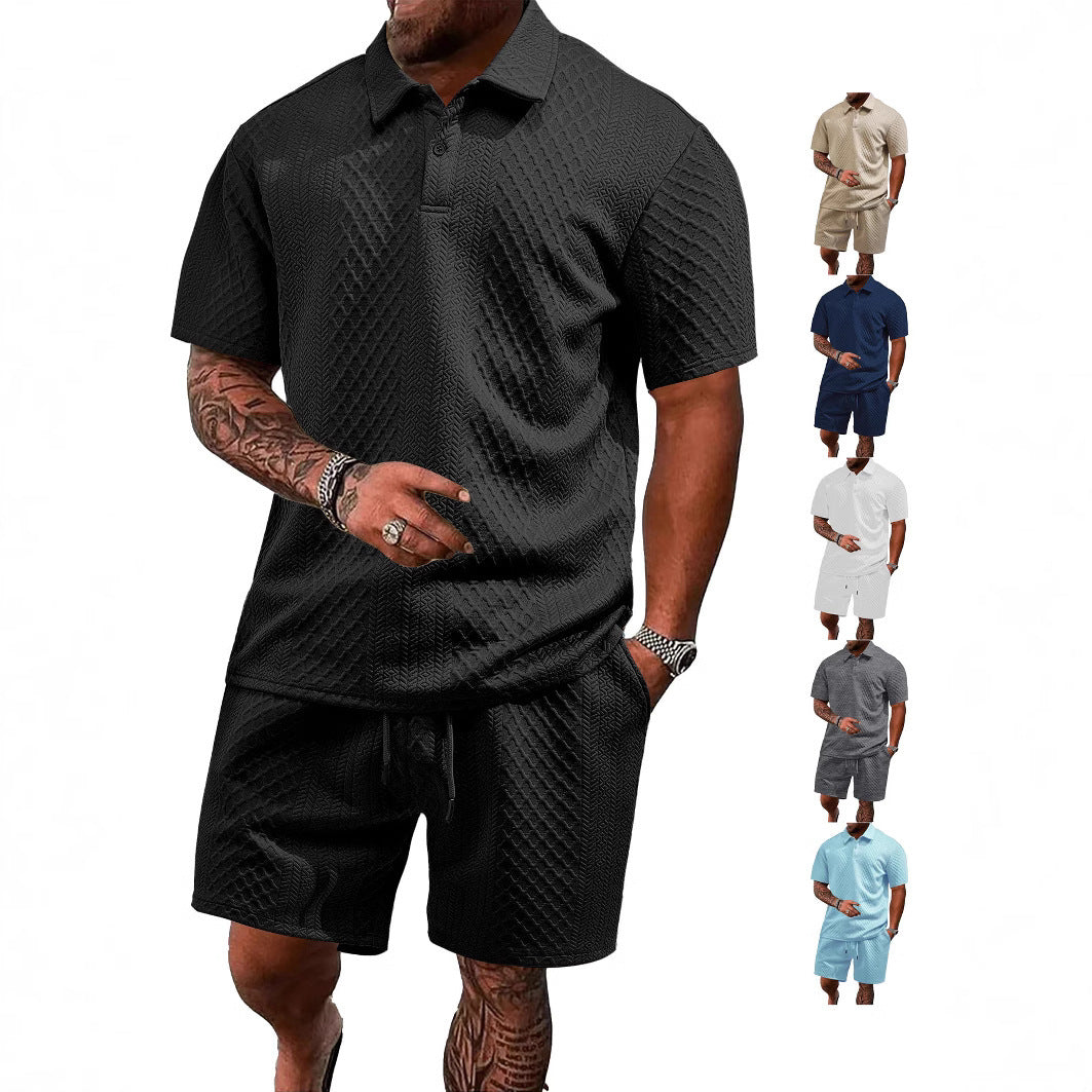 Figured Cloth Men's Casual Thin Short Sleeve Suit