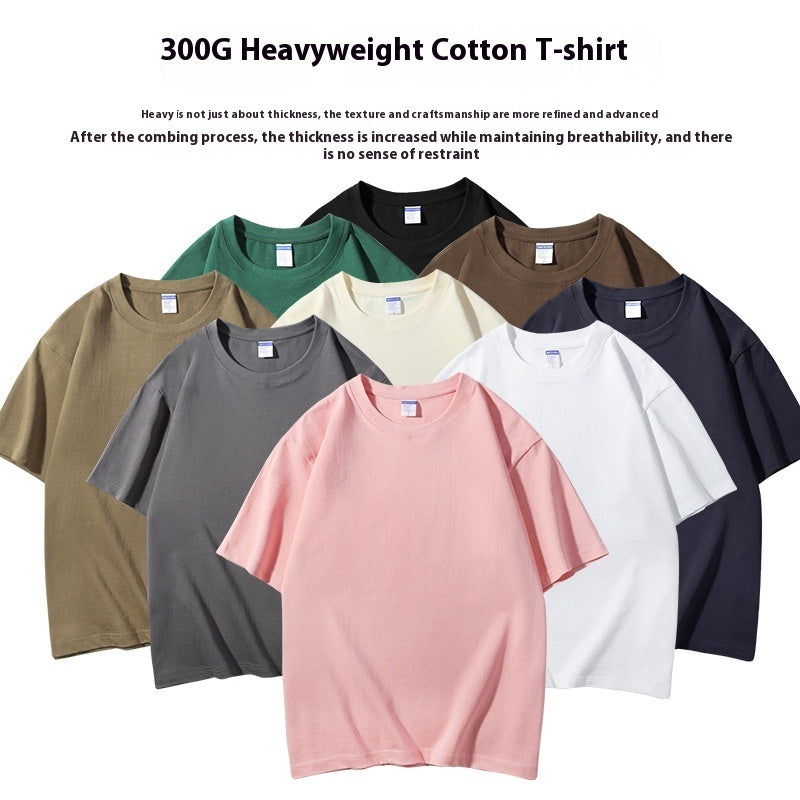 European Style 300g Cotton Round Neck T-shirt