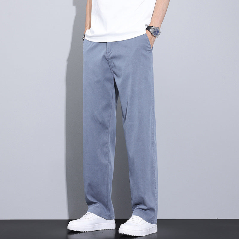 Thin Stretch Business Straight Loose-fitting Wide-leg Trousers