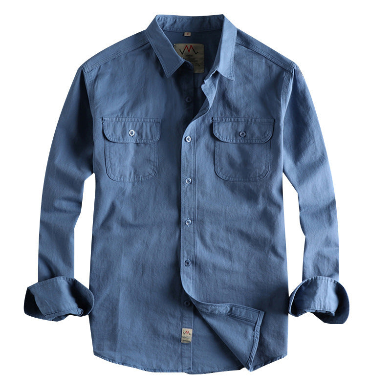 British Retro Simple Solid Color Long Sleeve Shirt