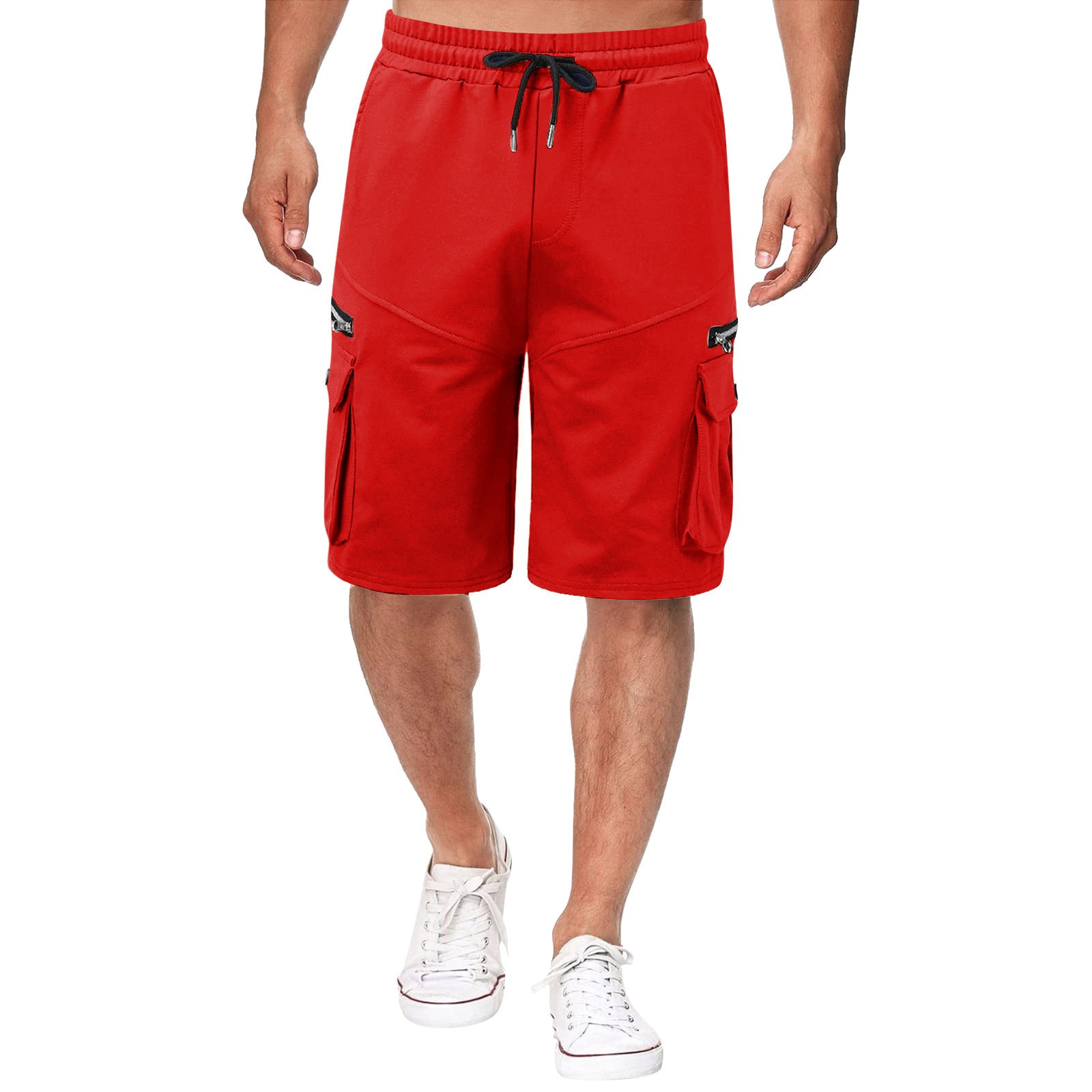 Summer Men's Double Pocket Zipper Casual Workwear Fitness Sports Shorts