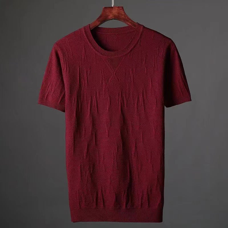 Bark Pattern Slim-fit Underwear Sweater Short Sleeve